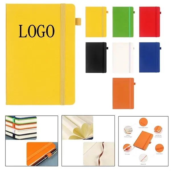 Premium A5 PU Leather Hardcover Notebook with Elastic Band