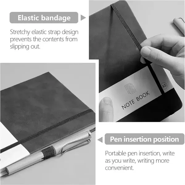 Premium Custom Leather Pocket Notebook with Pen Loop