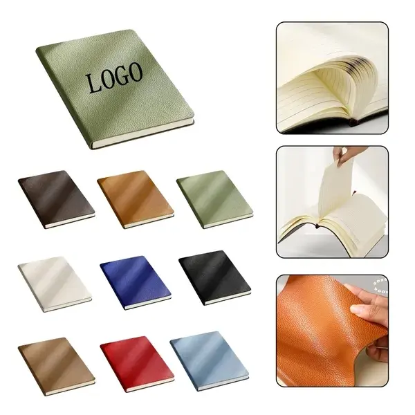 Premium Lychee Textured Leather A5 Professional Notebook