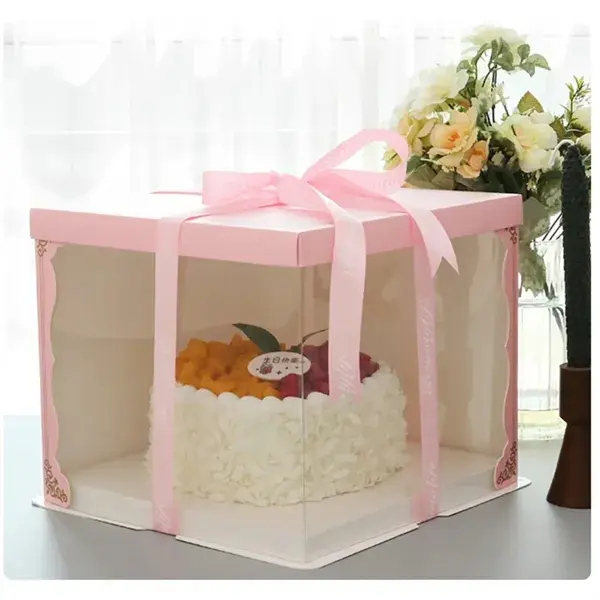 Premium Transparent Double Layer Cake Display Boxes