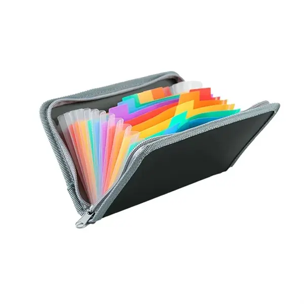 13-Pocket Mini Zippered Accordion Receipt Organizer