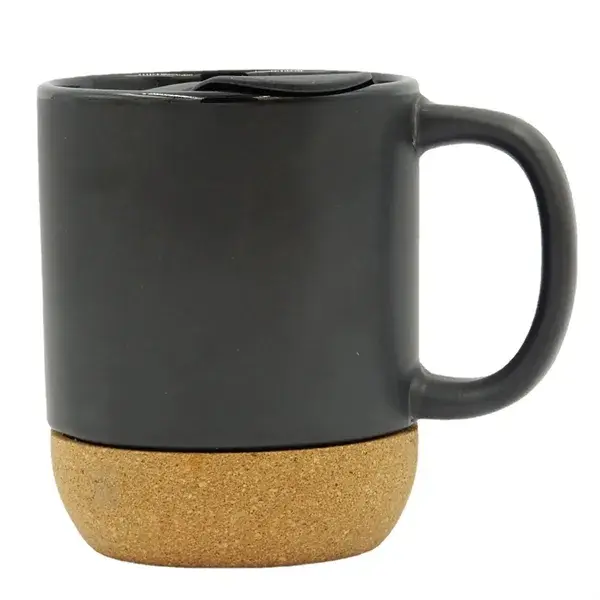13oz Ceramic Coffee Mug with Insulated Cork Base and Lid
