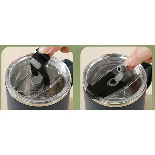 15oz Double Wall Insulated Stainless Steel Coffee Mug with Lid