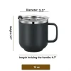 15oz Double Wall Insulated Stainless Steel Coffee Mug with Lid