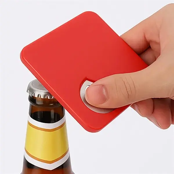 2-in-1 Square Drink Coaster with Integrated Bottle Opener