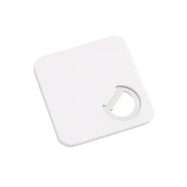 2-in-1 Square Drink Coaster with Integrated Bottle Opener