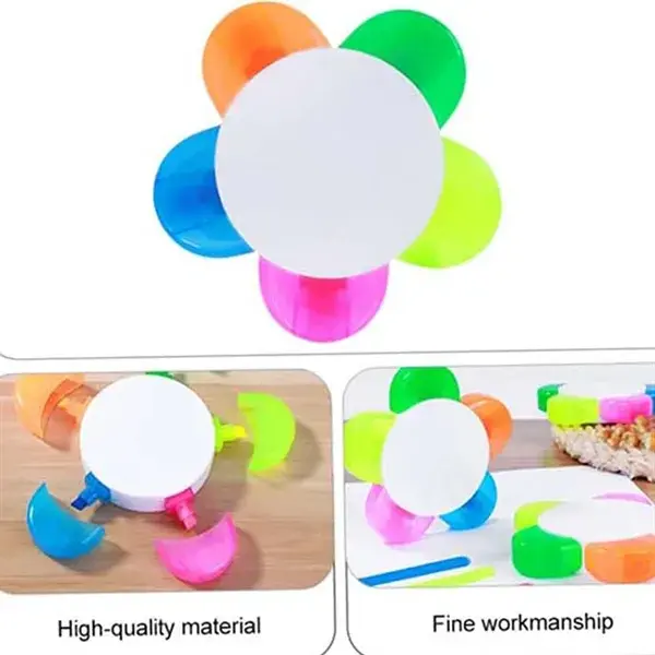 5-in-1 Multicolor Flower Shape Highlighter Pen