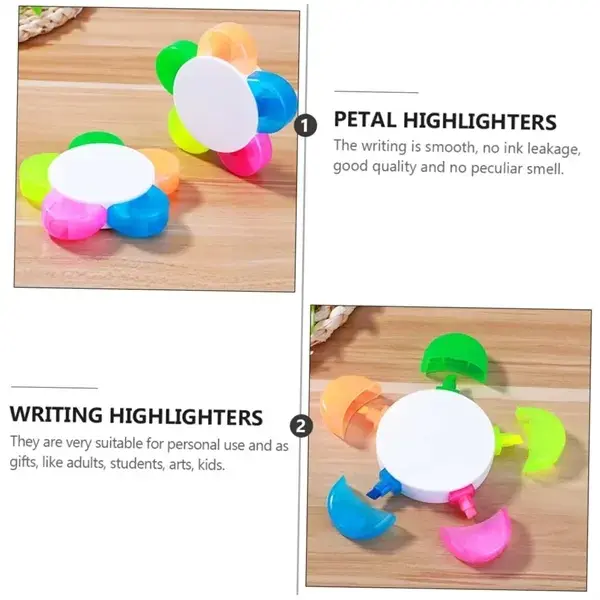 5-in-1 Multicolor Flower Shape Highlighter Pen