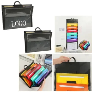 7-Pocket Hanging Rainbow Accordion File Organizer