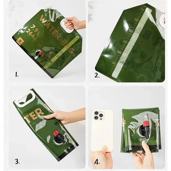 8L Portable Foldable Camping Water Storage Bag with Tap