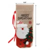 Christmas Embroidered Linen Wine Bottle Gift Covers