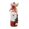 Christmas Embroidered Linen Wine Bottle Gift Covers