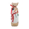 Christmas Embroidered Linen Wine Bottle Gift Covers