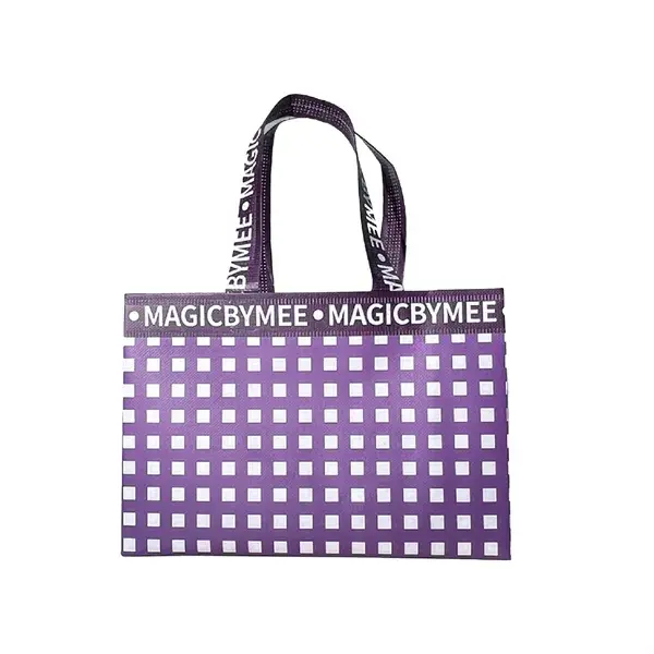 Custom Branded Checkered Non-Woven Shopping Tote Bags