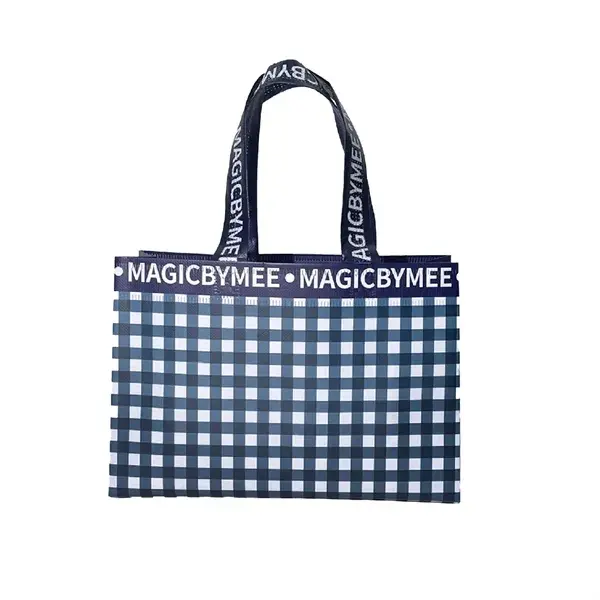 Custom Branded Checkered Non-Woven Shopping Tote Bags