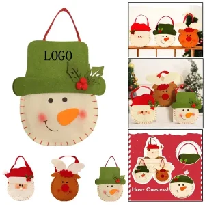 Custom Christmas Felt Character Handbag Gift Pouches (1) Custom Christmas Felt Character Handbag Gift Pouches