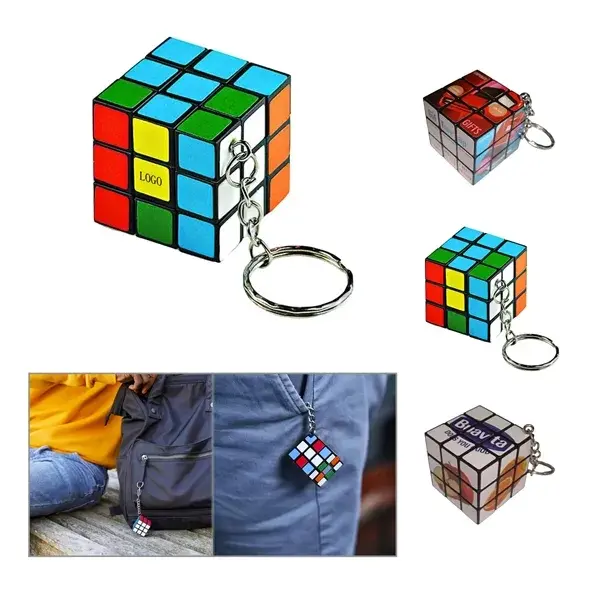 Custom Mini 3x3 Puzzle Cube Keychain