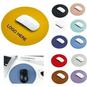 Custom Round PU Leather Mouse Pad for Office