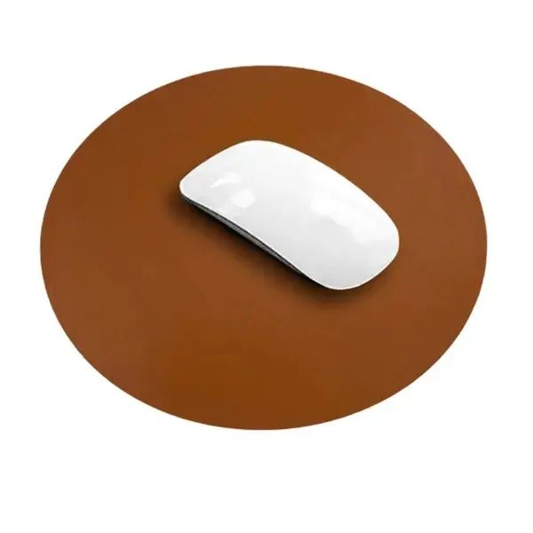 Custom Round PU Leather Mouse Pad for Office