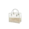 Custom Transparent PVC Tote Bag with PU Leather Handles
