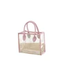 Custom Transparent PVC Tote Bag with PU Leather Handles