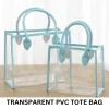 Custom Transparent PVC Tote Bag with PU Leather Handles