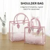 Custom Transparent PVC Tote Bag with PU Leather Handles