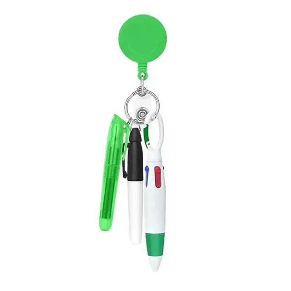 Multicolor Retractable Nurse Pen Set with Badge Reel