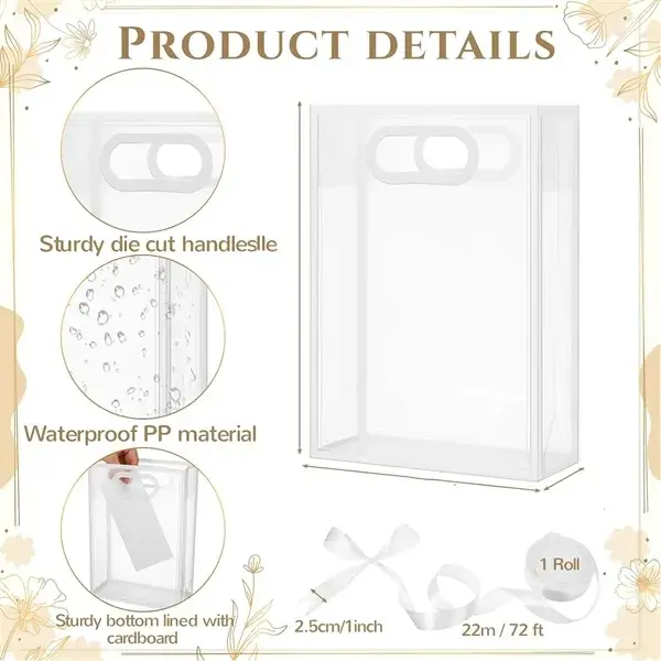 Premium PP Frosted Transparent Gift Tote Bags