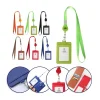 Premium Retractable PU Leather ID Badge Holder with Neck Lanyard