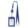 Premium Retractable PU Leather ID Badge Holder with Neck Lanyard