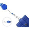 Premium Retractable PU Leather ID Badge Holder with Neck Lanyard