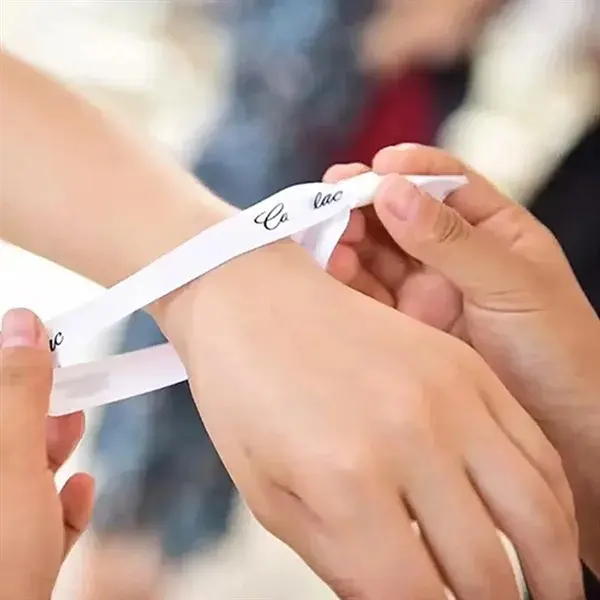 Custom Fabric Event Wristbands with Secure Plastic Sliding Lock