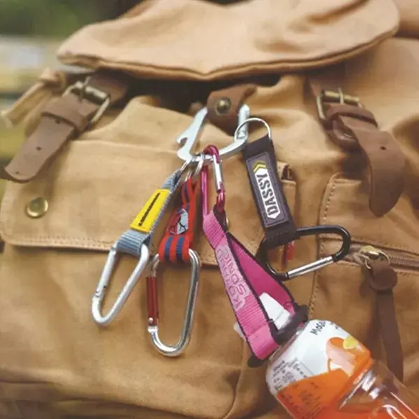 Custom Heavy-Duty Carabiner Keychain Strap with Logo Patch