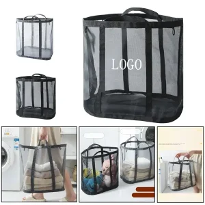 Foldable Large Capacity Nylon Mesh Laundry Basket