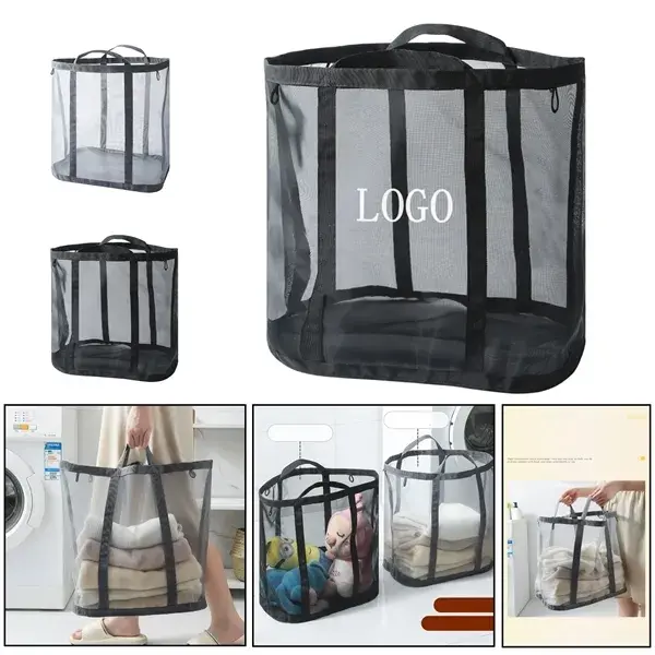 Foldable Large Capacity Nylon Mesh Laundry Basket