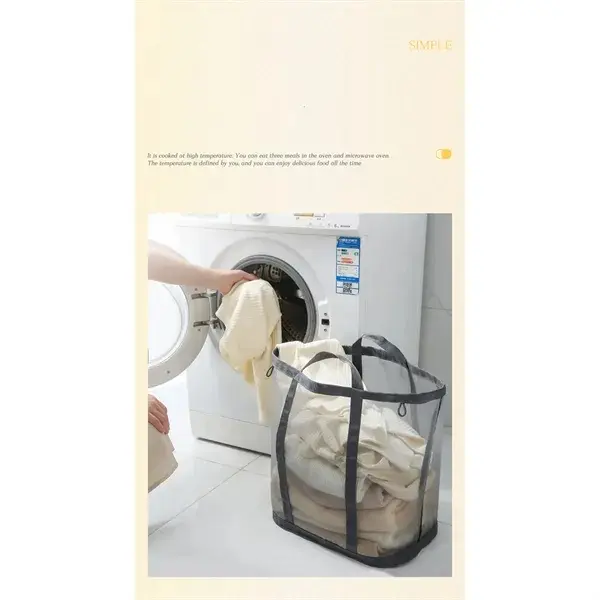 Foldable Large Capacity Nylon Mesh Laundry Basket