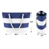 Nautical Striped Canvas Beach Tote Bag