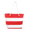 Nautical Striped Canvas Beach Tote Bag