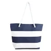 Nautical Striped Canvas Beach Tote Bag
