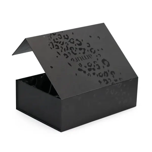 Luxury Magnetic Black Gift Box with Satin Insert