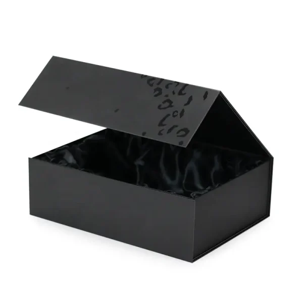 Luxury Magnetic Black Gift Box with Satin Insert