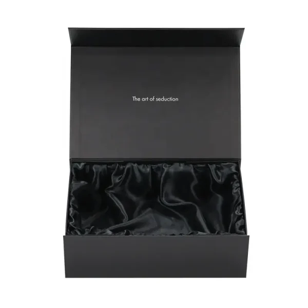 Luxury Magnetic Black Gift Box with Satin Insert