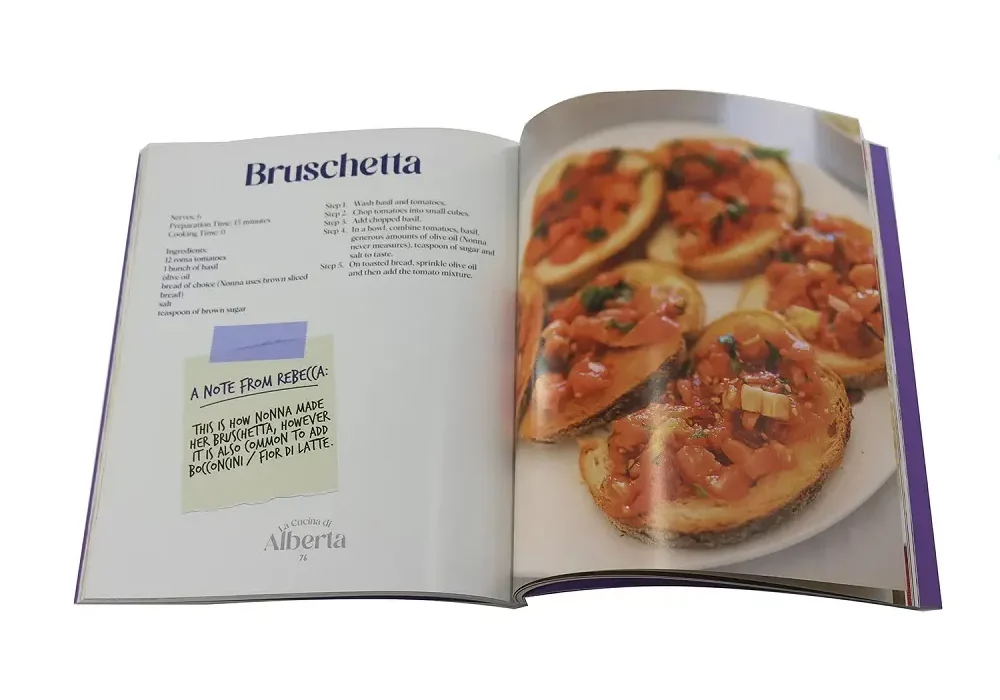 Glossy art paper cookbook printing sample